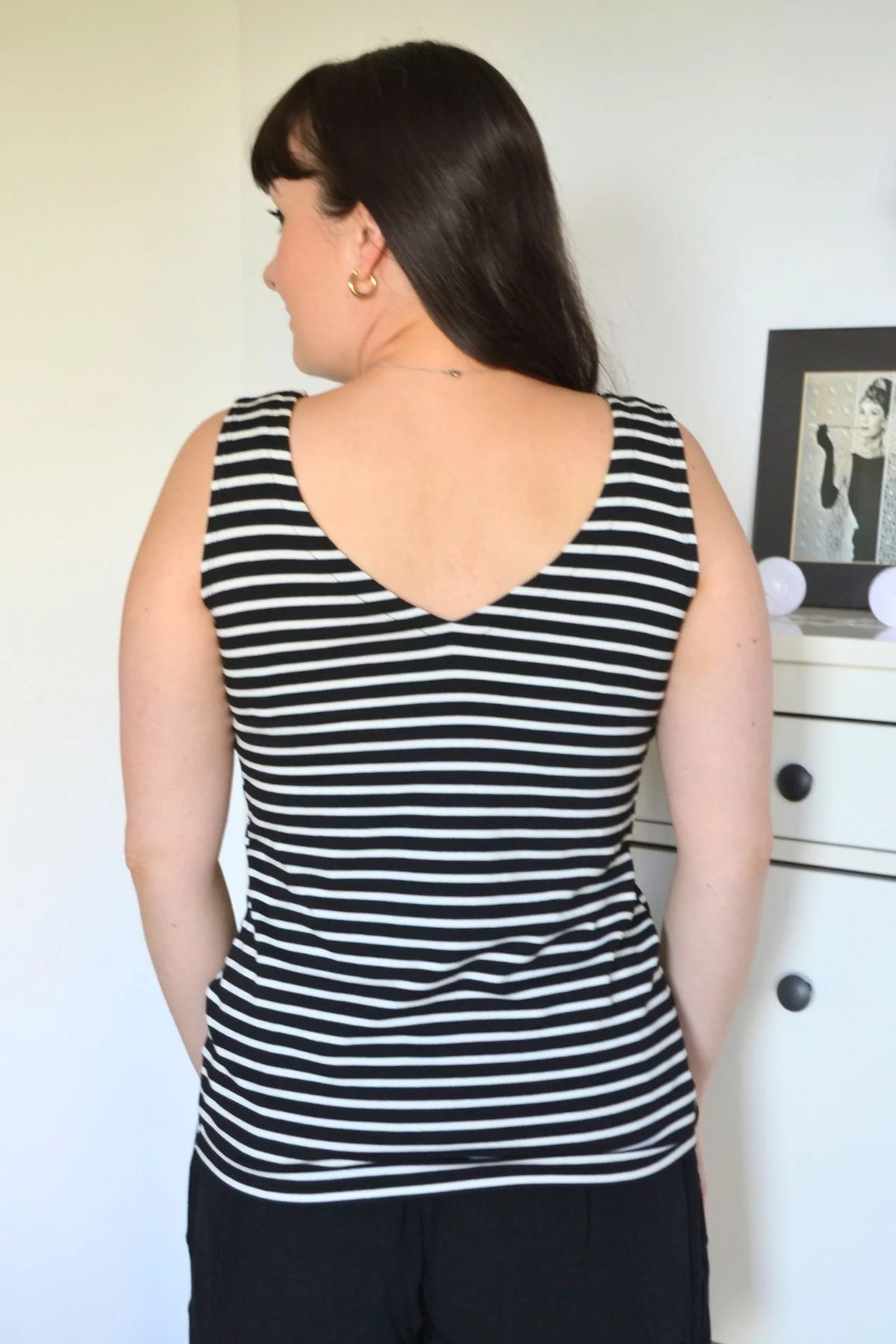 Camisole ocean breeze marine et blanc par Cherry Bobin