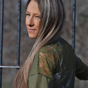 Chandail mou dentelle olive de APRT