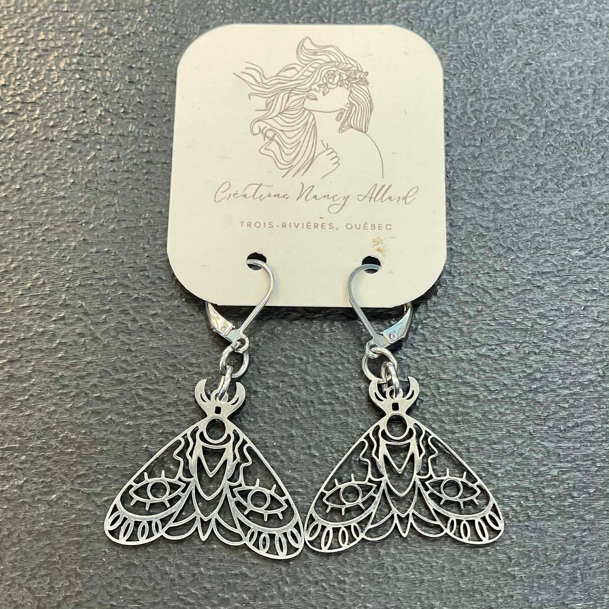 Boucles d'oreilles papillons argent #1 par Nancy Allard
