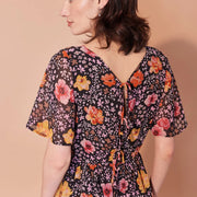 Robe Sissi fleurs et pico par Cherry Bobin