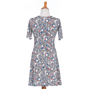 Robe Bellini fleuri kaki de Rien ne se perd tout se crée