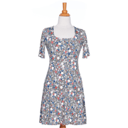 Robe Bellini fleuri kaki de Rien ne se perd tout se crée