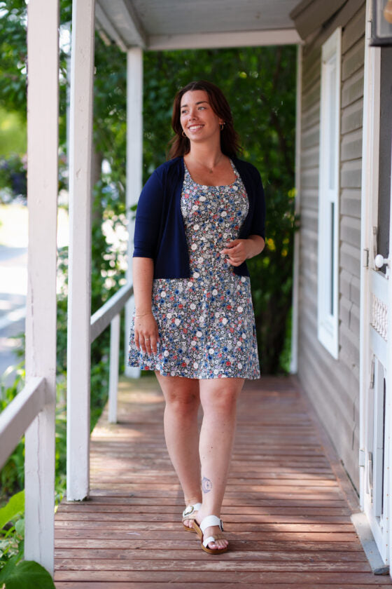 Robe Bellini fleuri kaki de Rien ne se perd tout se crée