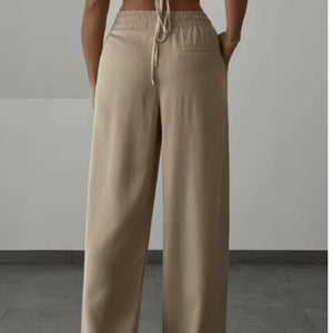 Pantalon tencel large tan de Coeur d'Éléphant