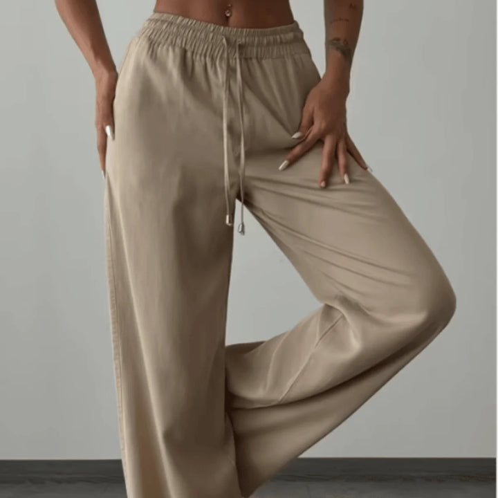 Pantalon tencel large tan de Coeur d'Éléphant