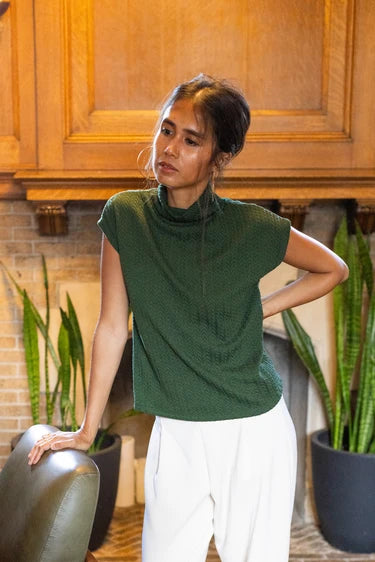 Haut torsadé vert de Louve
