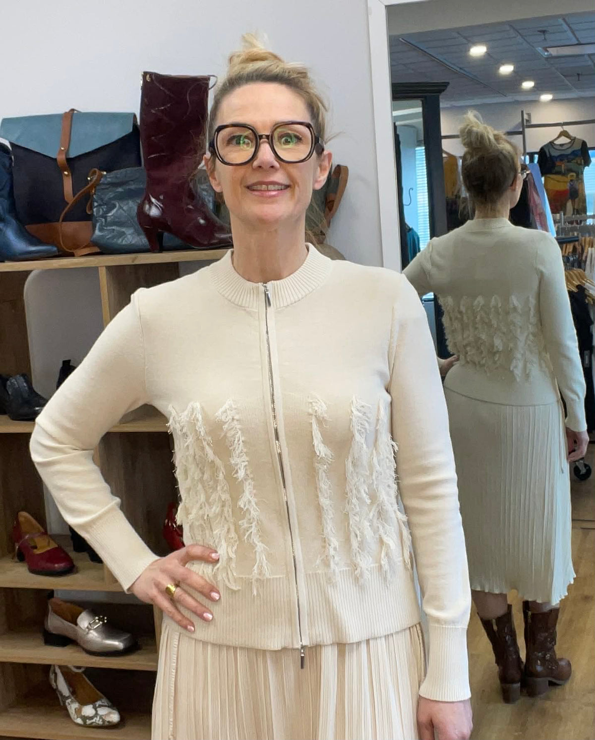 Cardigan franges beige de WNT