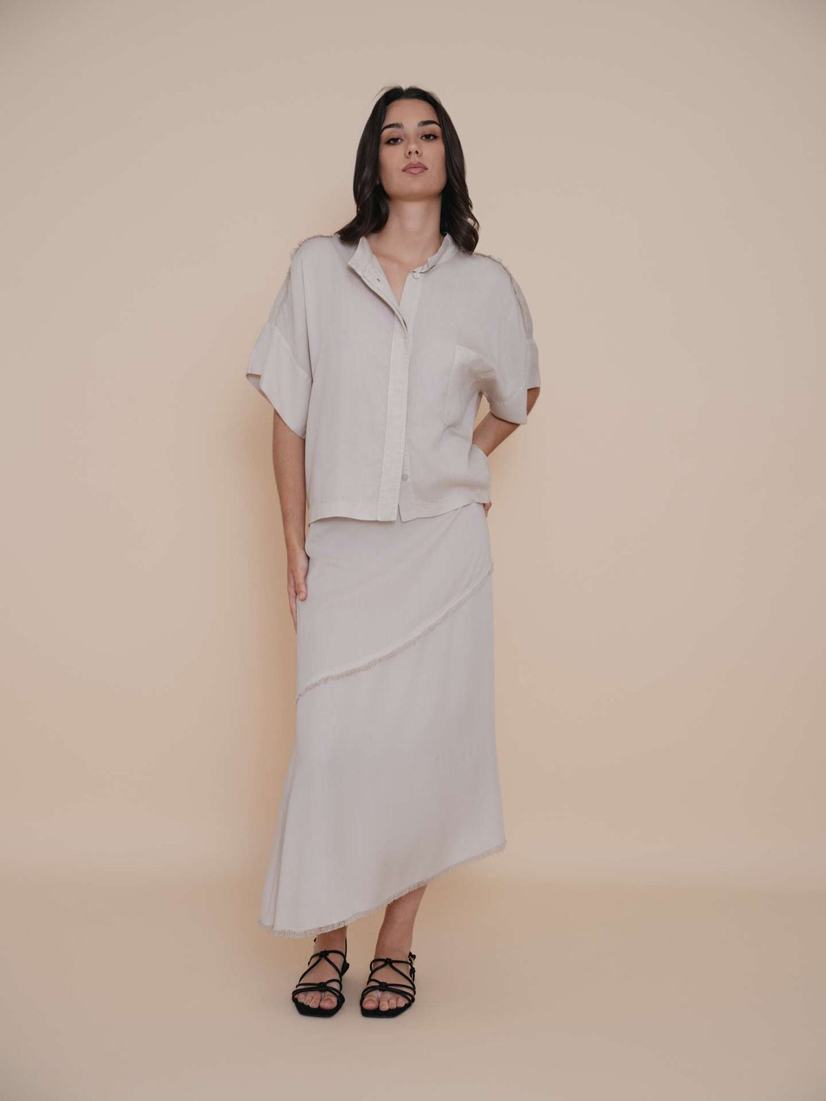 Chemisier franges beige de WNT