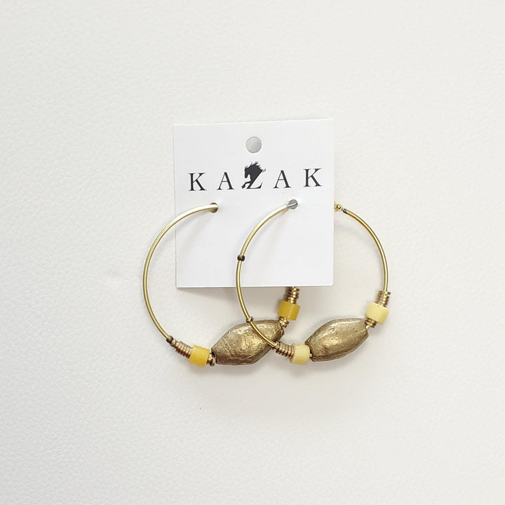 Boucles d'oreilles Lubbock jaune de Kazak