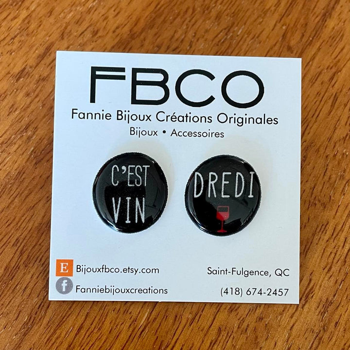 Boucles d'oreilles vin dredi par FBCO