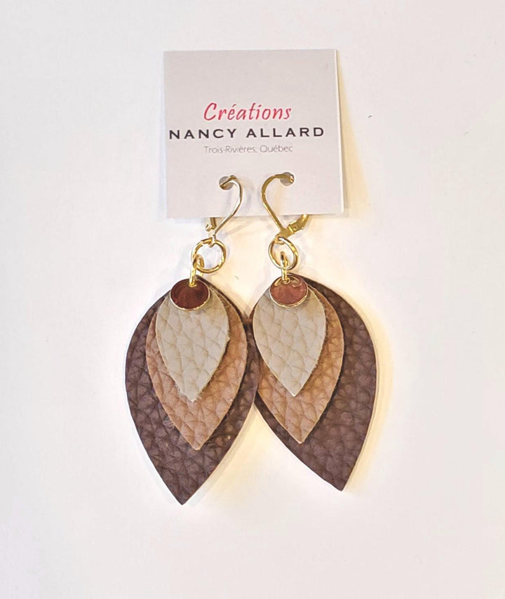 Boucles d'oreilles faux cuir #9 par Nancy Allard