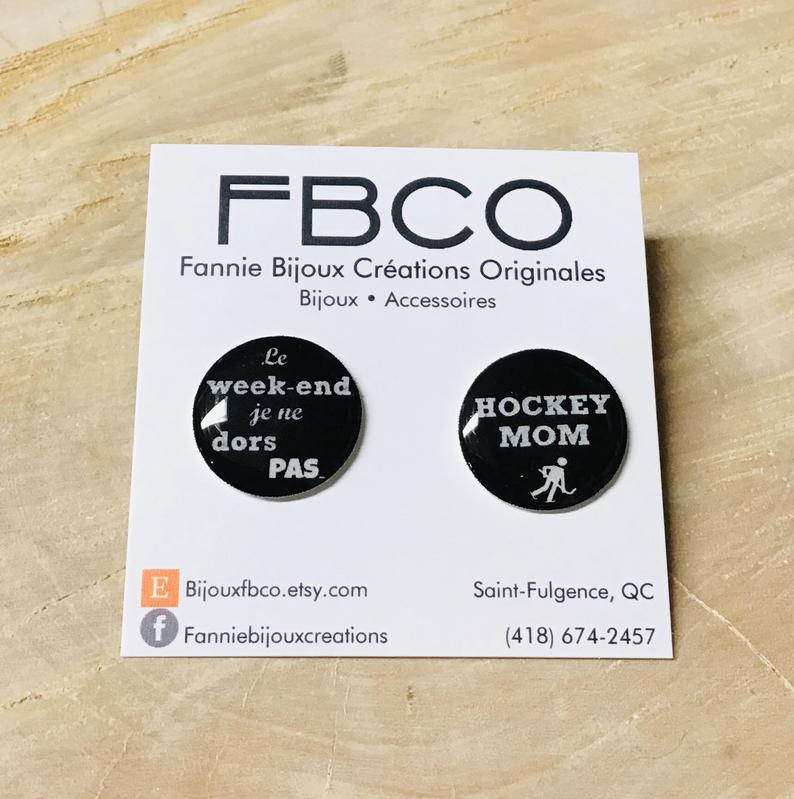 Boucles d'oreilles Hockey mom par FBCO