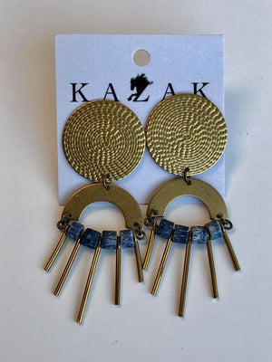 Boucles d'oreilles Marsala perles noires de Kazak